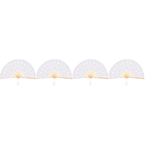 4St Witte Bamboo Lace Vouwwaaier En Performance 2