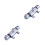 2Pcs Mixing Shower Valve Silver 3-Way Water System 6