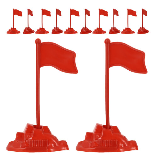 150Pcs Plastic Red Flag Models for Miniature Decor and DIY Crafting 2