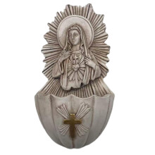 Religious Key Box Wall Mount Holy Water Font for Secure Key Storage and Spiritual Home Décor
