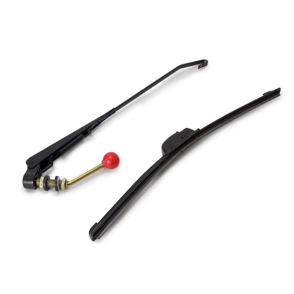 Utv And Golf Cart Wiper Kit With Stainless Steel Manual Arm, Heavyduty Allweather Blade 9174973485100