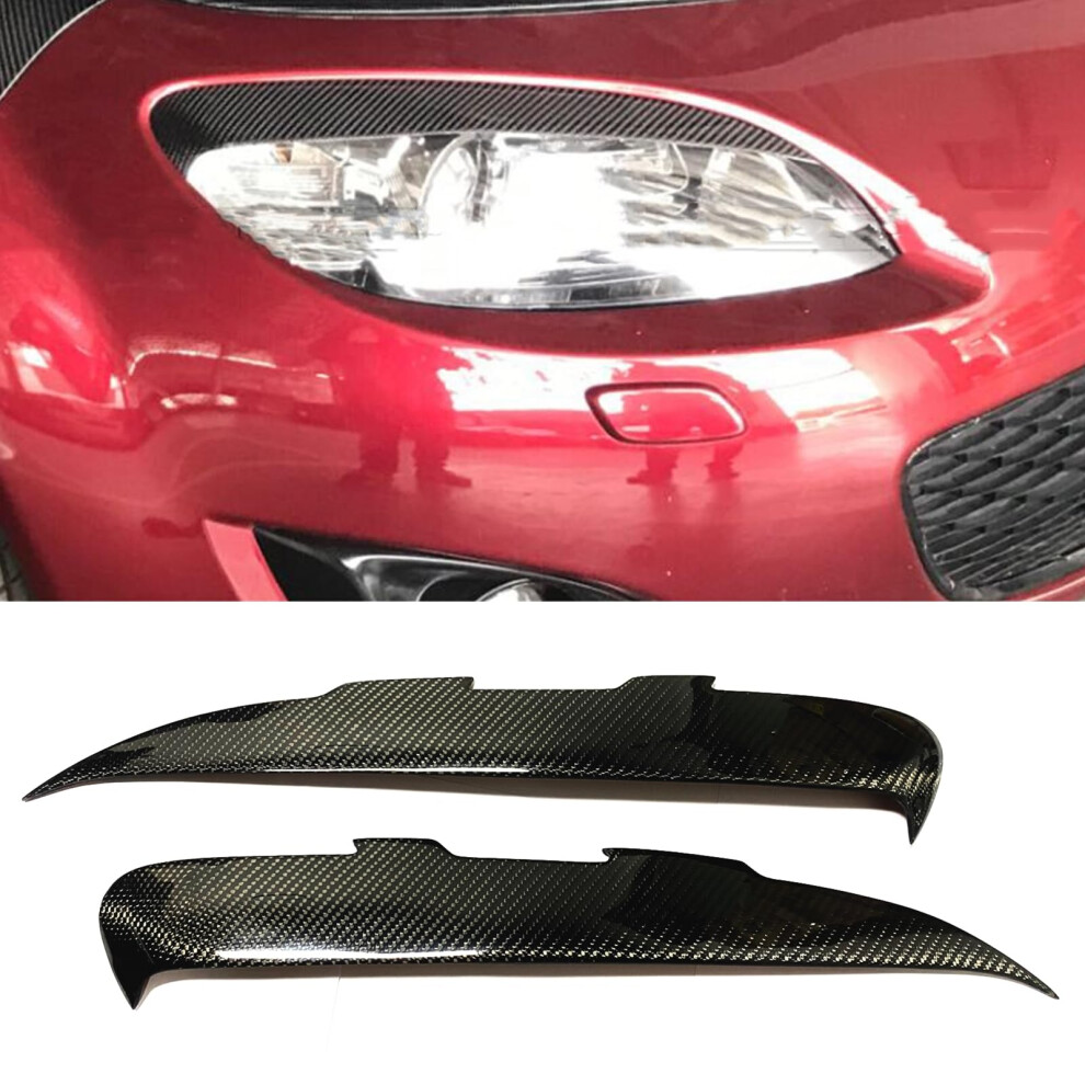 Carbon Fiber Headlight Eyelid Covers For Mazda Mx5 Miata 20092012, Durable Easy Install 9455672818575