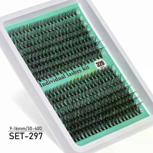 (MIX, SET-297) Individual Lashes 20-100D 280pcs Cluster Lashes Natural Look Mixed Tray DIY Eyelash Extension Volume Lash Clusters Eyelashes