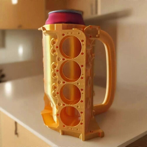 (Orange) Engine Block Can Mug, Mechanic Engine Mug, Unique Mechanic Gift for Men