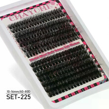 (MIX, SET-225) Individual Lashes 20-100D 280pcs Cluster Lashes Natural Look Mixed Tray DIY Eyelash Extension Volume Lash Clusters Eyelashes