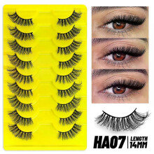 (9 pairs-HA07)GROINNEYA Half Lashes 5/7/10 Piars Half Lashes Soft Natural Cat Eye Lashes Makeup Tool Fake Eyelashes Extension Fluffy Faux Cils