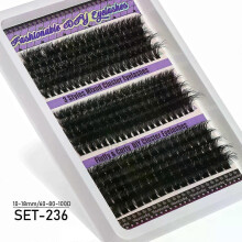 (MIX, SET-236) Individual Lashes 20-100D 280pcs Cluster Lashes Natural Look Mixed Tray DIY Eyelash Extension Volume Lash Clusters Eyelashes