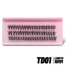 (3rows-TD01) GROINNEYA DIY Lashes Extension Kit Individual Lashes Clusters Faux Mink Eyelash Extension Mix set with Lash Bond and Seal Makeup