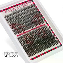 (MIX, SET-223) Individual Lashes 20-100D 280pcs Cluster Lashes Natural Look Mixed Tray DIY Eyelash Extension Volume Lash Clusters Eyelashes