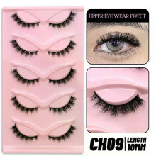 (5 Pairs-CH09) GROINNEYA Cat Eye Lashes Faux Mink Eyelashes Natural long Winged End Eye Elongated Eyelashes Faux Cils Eyelashes Extension