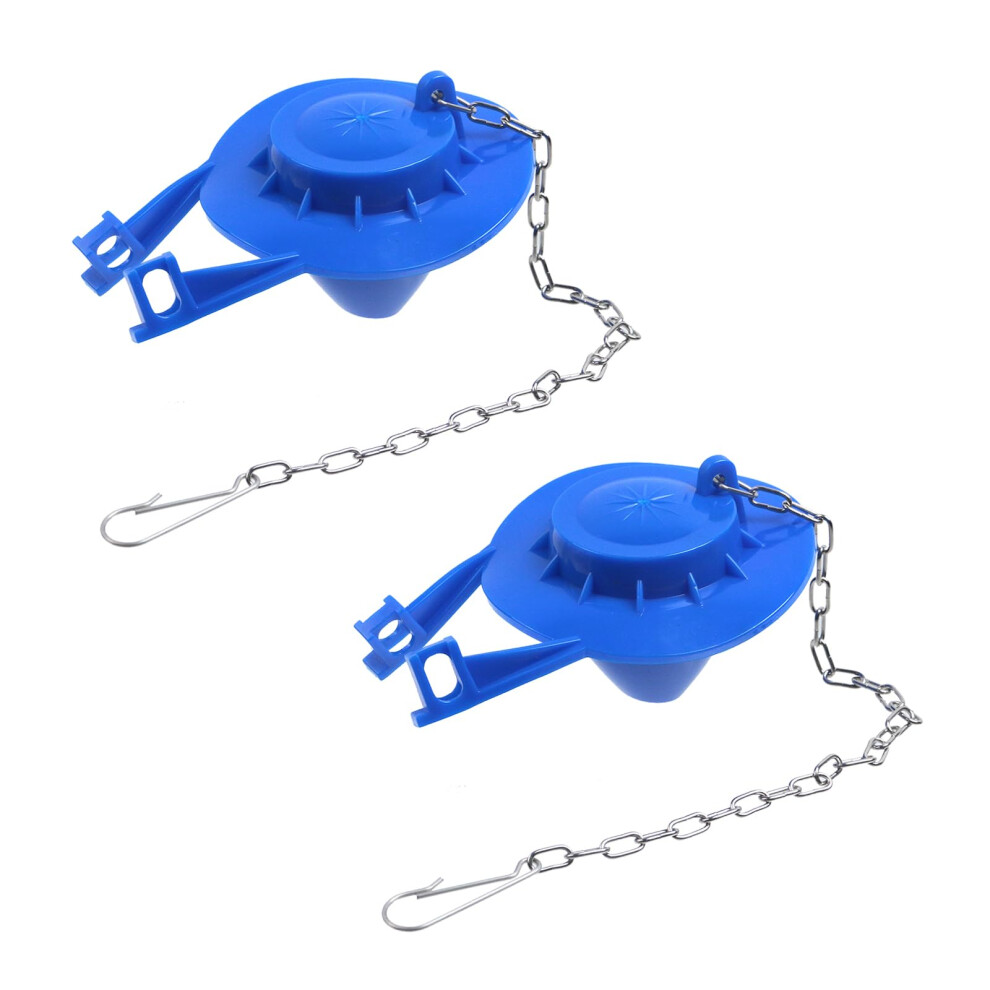 2 Pcs 3 Inch Universal Toilet Flapper Replacement Kit With Rustresistant Chain Durable Pvc Blue 9174973485346