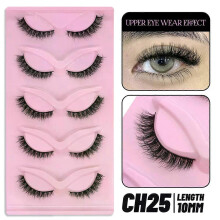 (5 Pairs-CH25) GROINNEYA Cat Eye Lashes Faux Mink Eyelashes Natural long Winged End Eye Elongated Eyelashes Faux Cils Eyelashes Extension