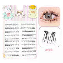 (renyu)Menglu 4-7mm Brown Under Lashes Little Flame Lower Eyelashes W-41 Natural Short Style Imitation Hand Painting Fake Eye Lashes