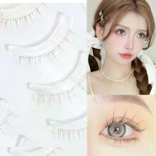(W-34 Brown)Menglu 4-7mm Brown Under Lashes Little Flame Lower Eyelashes W-41 Natural Short Style Imitation Hand Painting Fake Eye Lashes