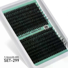(MIX, SET-299) Individual Lashes 20-100D 280pcs Cluster Lashes Natural Look Mixed Tray DIY Eyelash Extension Volume Lash Clusters Eyelashes