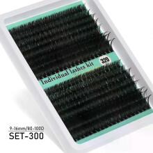 (MIX, SET-300) Individual Lashes 20-100D 280pcs Cluster Lashes Natural Look Mixed Tray DIY Eyelash Extension Volume Lash Clusters Eyelashes