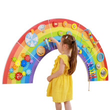 SPARK & WOW Rainbow Activity Wall Panels - Toddler Activity Centre - Wall-Mounted Toy for Kids Aged 18M+ - Decor for Bedrooms, Nurseries and Play