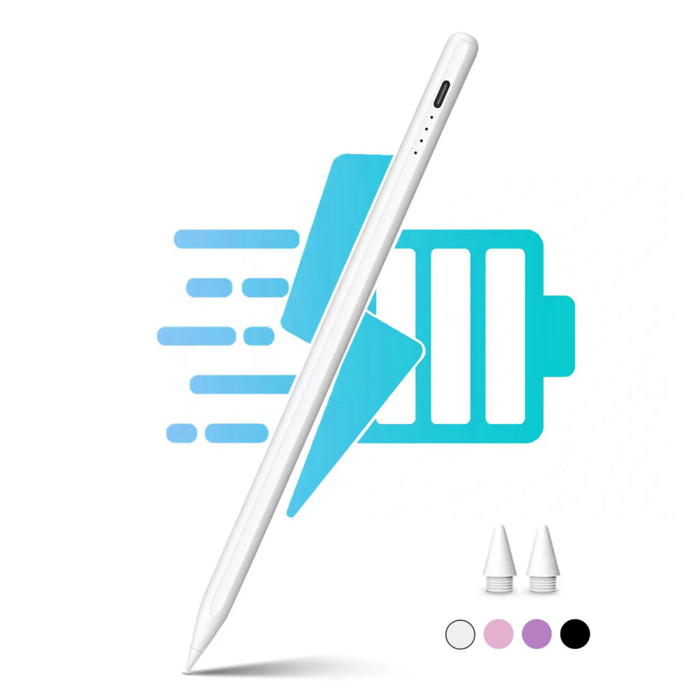 Stylus Pen For Ipad With Palm Rejection And Tilt Sensitivity, Fast Charging For Ipad Pro Air Mini 20182025 White 9455672819411