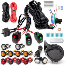Universal UTV ATV Turn Signal Kit with Horn, PreWired Street Legal Blinker Set for Polaris CanAm