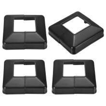 4Pcs 4x4 Split Style PVC Post Base Cover Black Deck Post Skirt for Fence Porch Stair Rails