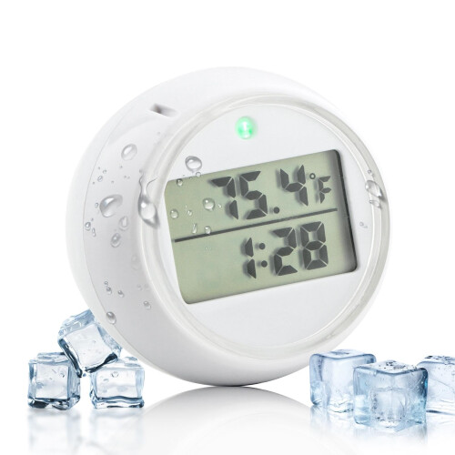Ice Bath Thermometer with Timer, Waterproof Floating Cold Plunge Gauge with Clear LCD Display