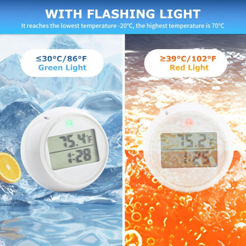 Ice Bath Thermometer with Timer, Waterproof Floating Cold Plunge Gauge with Clear LCD Display 2