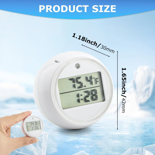 Ice Bath Thermometer with Timer, Waterproof Floating Cold Plunge Gauge with Clear LCD Display 1