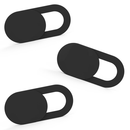 Webcam Cover Slide Ultra Thin Privacy Protector for Laptop Mobile Tablet Universal Black 3 Pack