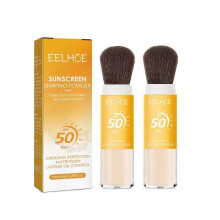 2X New Sunscreen Setting Powder, Spf 50 Pa++, Mineral Sunscreen Brush Powder, Oil Control Natural Matte Finish, Long Lasting Lightweight Breathable