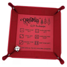 (red) Christmas Dice Tray for Gift Exchange GamesNovelty Exchange dice Game Tray