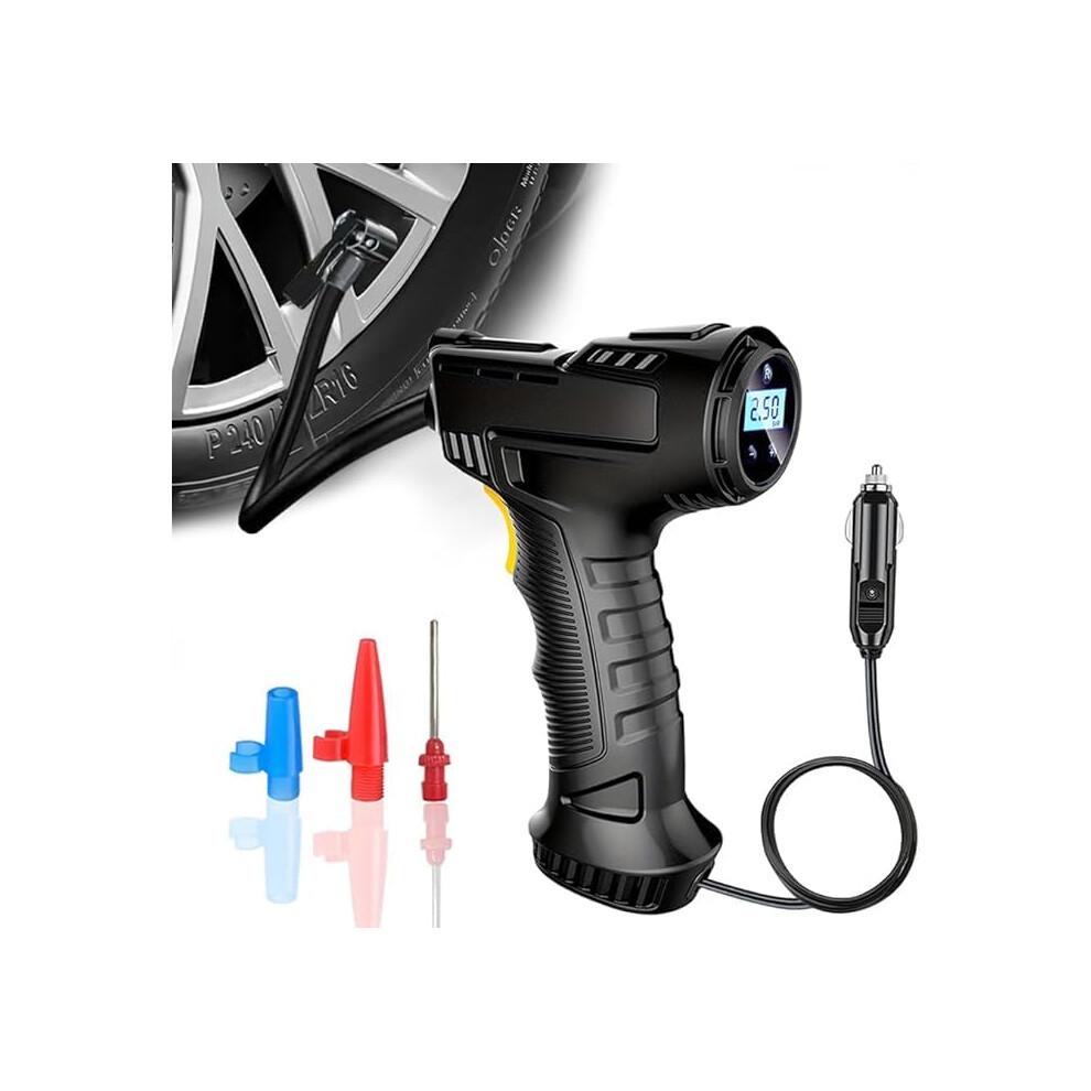 Car Tire Inflator With Lcd Display, Auto Shutoff And Fast Inflation For Car And Motorcycle 9455672821162