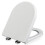 Soft Close DShape Toilet Seat with Quick Release, 360 Adjustable Hinges, Durable White PP Lid 1
