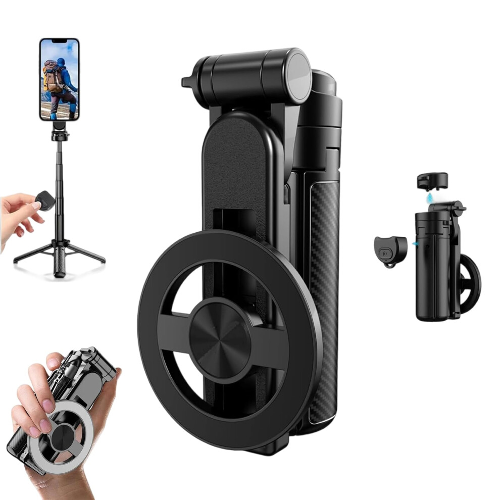 Magnetic Bluetooth Selfie Stick With Tripod And Remote, 4In1 Foldable Phone Stand For Iphone And Android 9455672822022