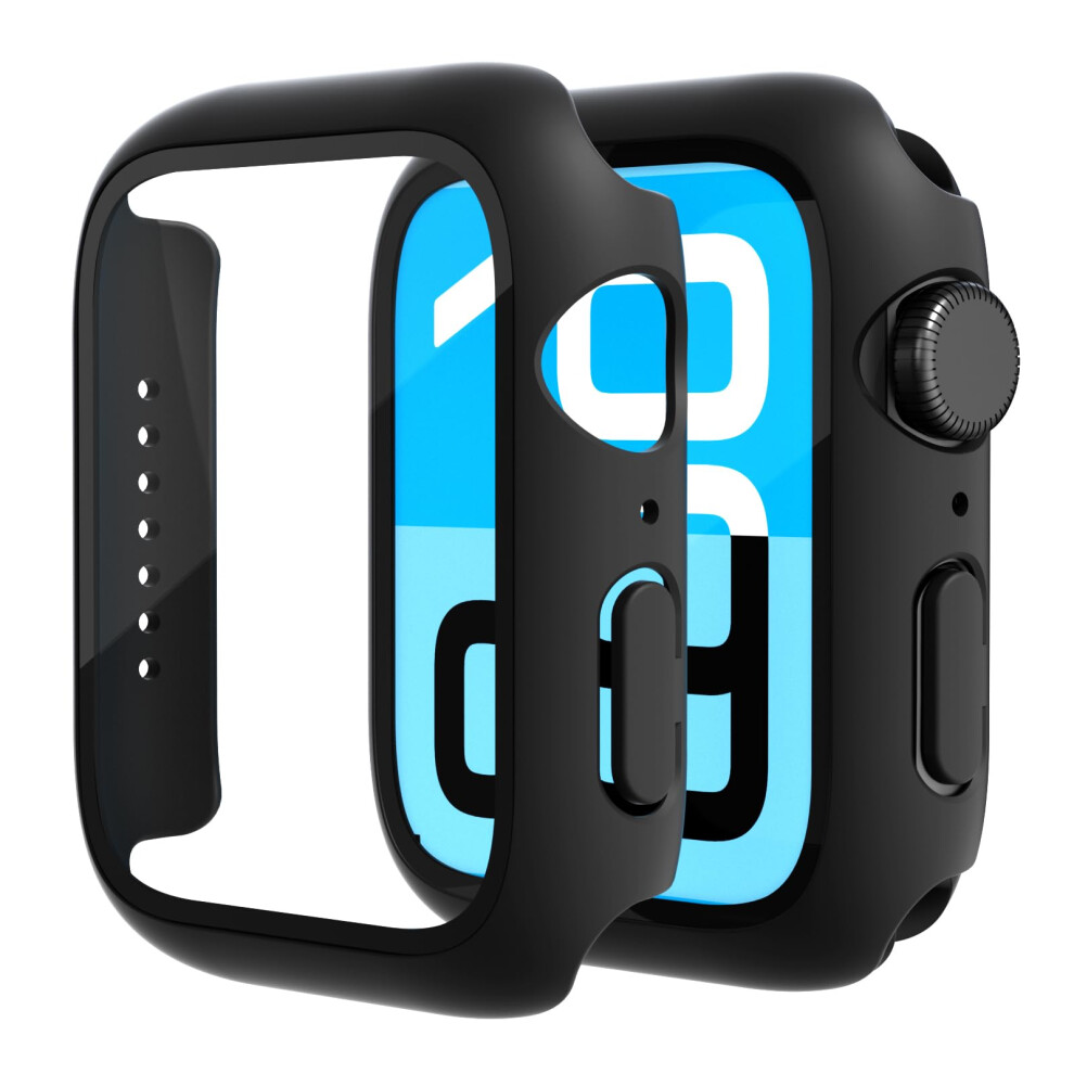 Protective Case With Tempered Glass, Full Coverage Scratch Resistant 2Pack For Apple Watch 40Mm Black 9455672822206