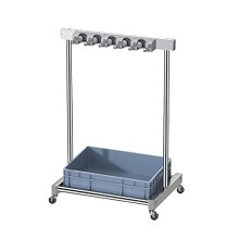 Stainless Steel Floor Standing Mop and Broom Holder with Drip Tray for Home and Garden Storage