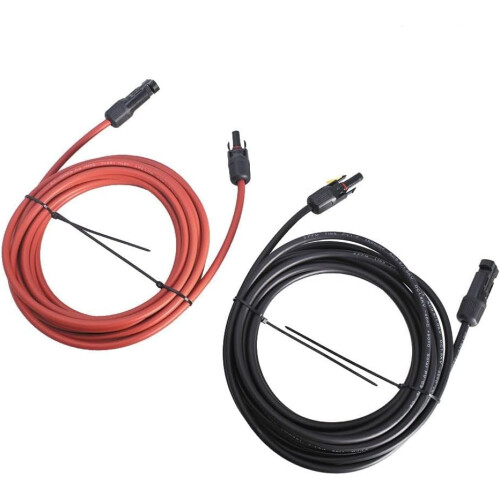 12AWG Solar Panel Extension Cable 25ft Black and Red Quick Plug Weather Resistant OEM Replacement 2