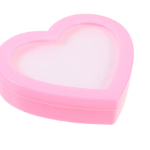 4Pcs Small Pink Plastic Heart Jewelry Box Rings Storage Case for Girls