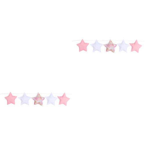 2Pcs Cotton Hanging Star String Baby Room Decor Assorted Colors Light 2