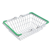 5Pcs Green Iron Miniature Shopping Basket Desktop Storage Organizer