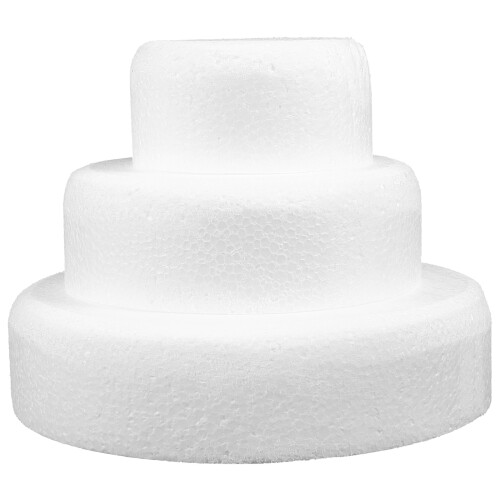6Pcs White Foam Round Cake Dummies for Baking and Photography