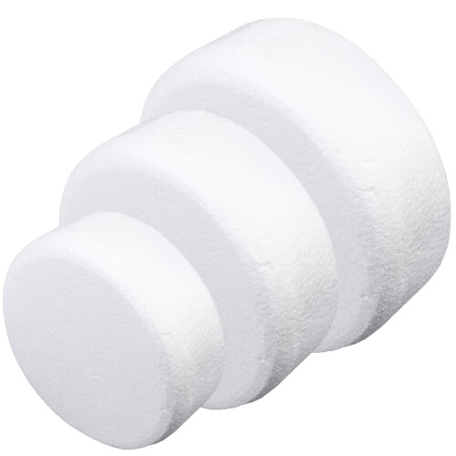 6Pcs White Foam Round Cake Dummies for Baking and Photography 2