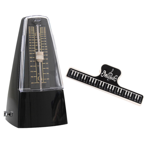 2Sets Universal Mechanical Metronome for Piano Guitar Drum Black ABS