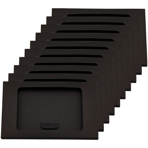40Pcs Black Envelop Paper Boxes with Window for Mailing and Storage