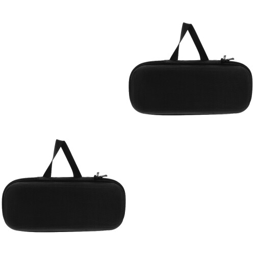 2Pcs Compact Black Microphone Handbag Wear-Resistant Storage Organizer 2