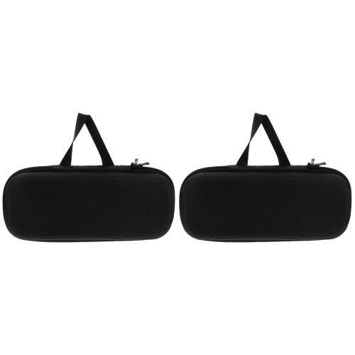2Pcs Compact Black Microphone Handbag Wear-Resistant Storage Organizer 1