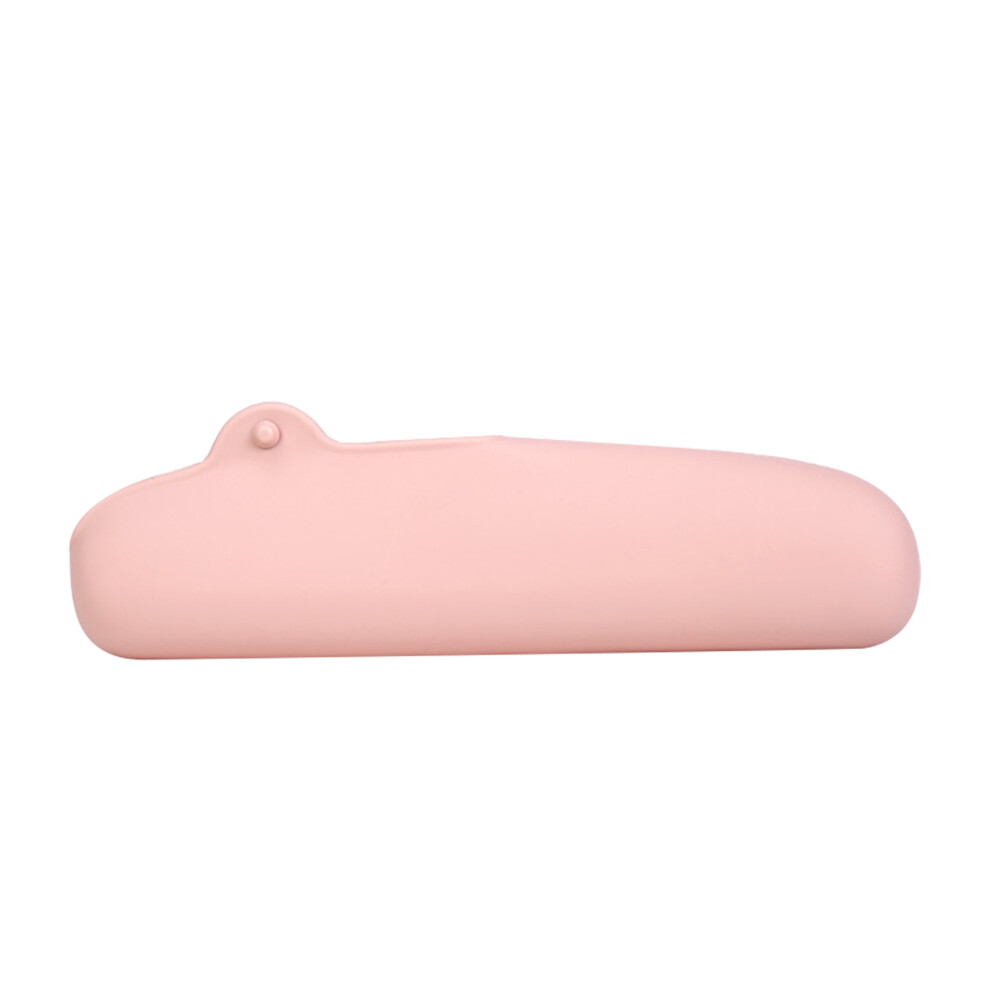 Ohphcall Pink 3Pcs Silicone Makeup Brush Bag Compact Travel Cosmetic Organizer