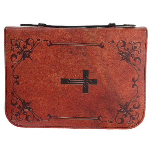 3Pcs Light Brown PU Vintage Book Covers Bible Study Carry Cases