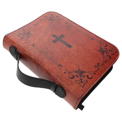 3Pcs Light Brown PU Vintage Book Covers Bible Study Carry Cases 1