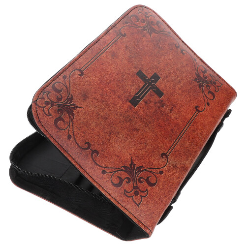 3Pcs Light Brown PU Vintage Book Covers Bible Study Carry Cases 2