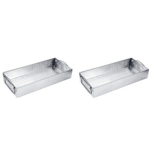 2Pcs Metal Chopsticks Spoon Storage Box With Drainer 2